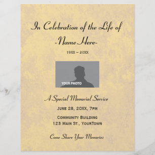 In Celebration of Life Memorial Event Flyer