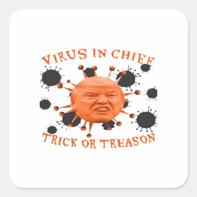 In Chief, Trick Or Treat, Political Anti Halloween Square Sticker (Front)