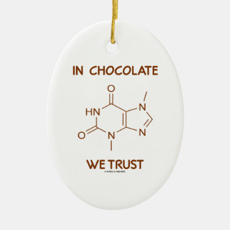 In Chocolate We Trust (Theobromine Molecule) Ceramic Tree Decoration