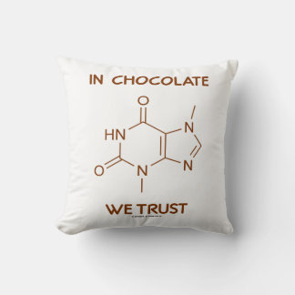 In Chocolate We Trust Theobromine Molecule Cushion