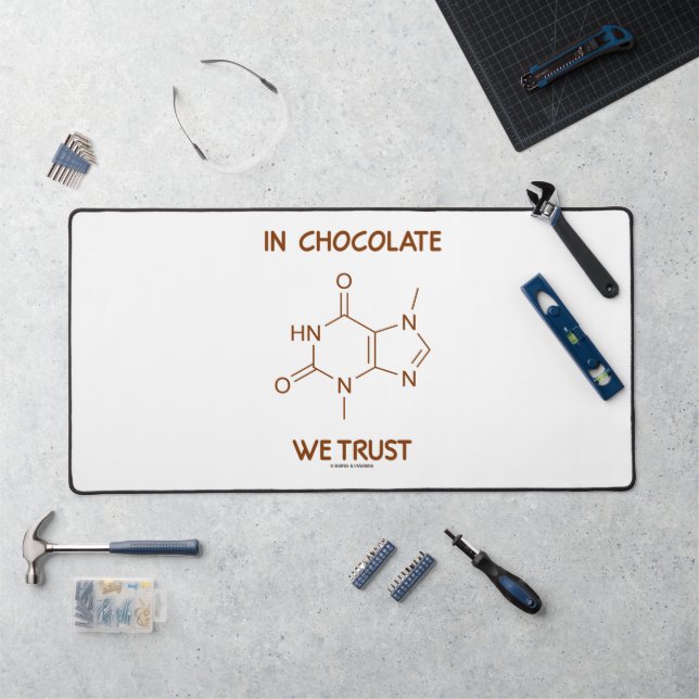 In Chocolate We Trust Theobromine Molecule Desk Mat (Workstation)