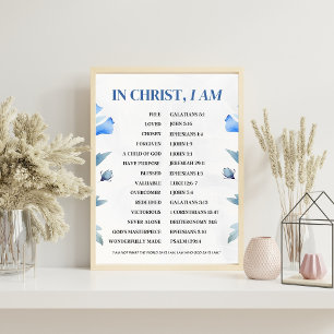 In Christ I Am – Christian Identity Bible Verse Poster