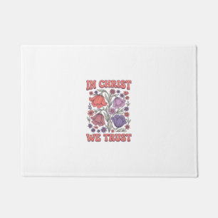 In Christ We Trust Floral Christian Vector Design_ Doormat