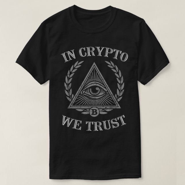 In Crypto We Trust Emblem Design T-Shirt (Design Front)