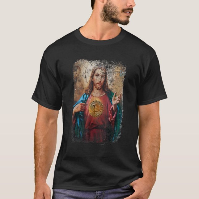 In Crypto We Trust Jesus Bitcoin Btc Hodl Trader M T-Shirt (Front)