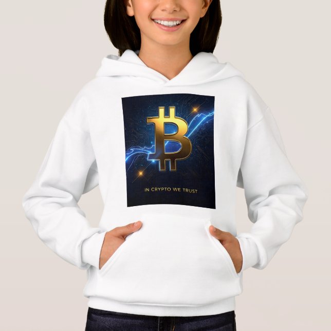 In Crypto We Trust Kids Bitcoin Hoodie (Front)