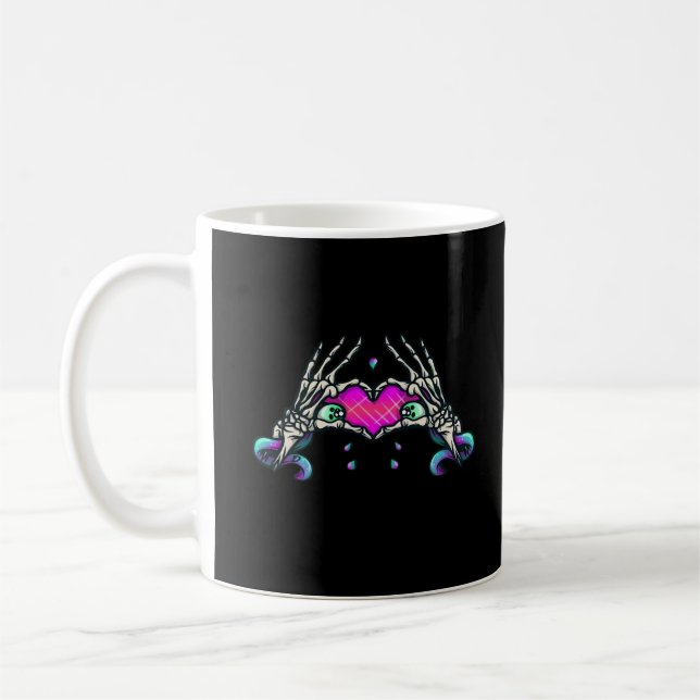 In Death - Skeleton Heart Hands Coffee Mug (Left)
