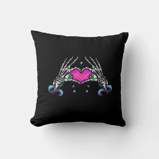 In Death - Skeleton Heart Hands Cushion (Front)