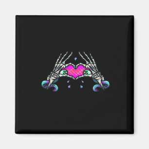 In Death - Skeleton Heart Hands Magnet