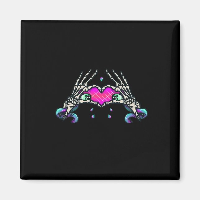 In Death - Skeleton Heart Hands Magnet (Front)