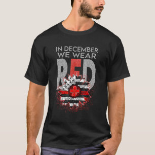 In December We Wear Red For World AIDS Day Sunflow T-Shirt