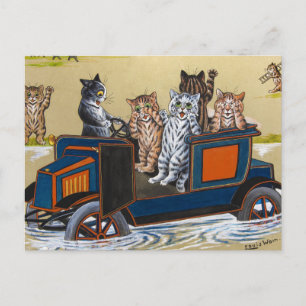 In Deep Water by Louis Wain Postcard