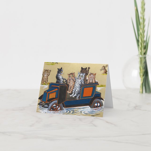 In Deep Water by Louis Wain Thank You Card (Front)