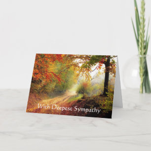 In Deepest Sympathy Autumn Fall Road or Path Card