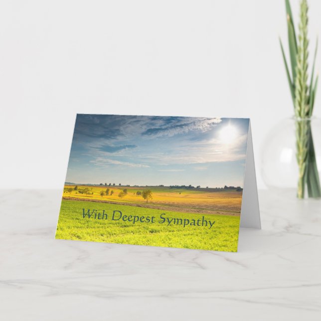 In Deepest Sympathy Landscape Meadow Crop Fields Card (Front)