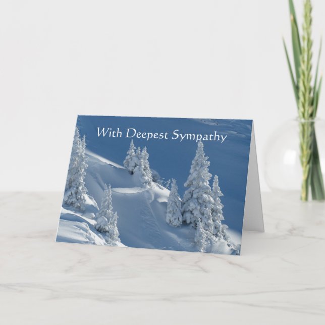 In Deepest Sympathy Landscape Mountain Snow Card (Front)