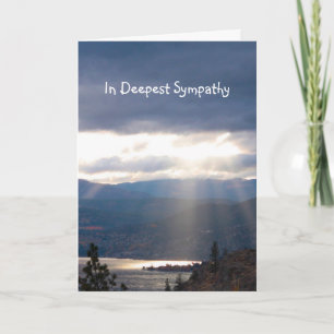 In Deepest Sympathy Sun Rays Clouds Sky Lake Scene Card