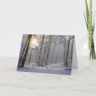 In Deepest Sympathy Winter Road Trail Trees Frost Card