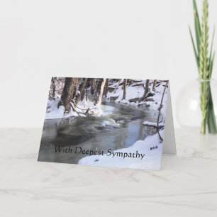 In Deepest Sympathy Winter Snow Icy Creek Card