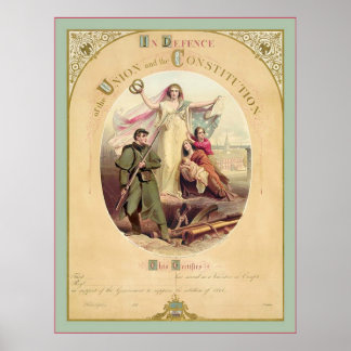 In Defence of the Union and the Constitution~ 1861 Poster