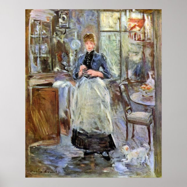 In Dining Room by Berthe Morisot Poster (Front)