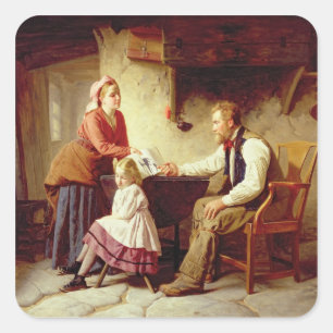 In Disgrace, 1875 (oil on canvas) Square Sticker