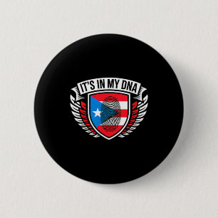 in DNA Fingerprint in Puerto Rico Rican Flag Pride 6 Cm Round Badge