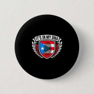 In dna fingerprint in puerto rico rican flag pride 6 cm round badge