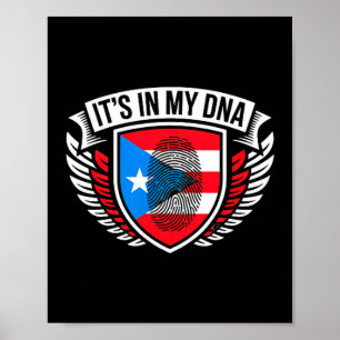 In dna fingerprint in puerto rico rican flag pride poster