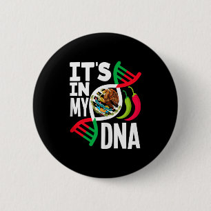 In dna mexican pride flag mexico roots heritage 6 cm round badge