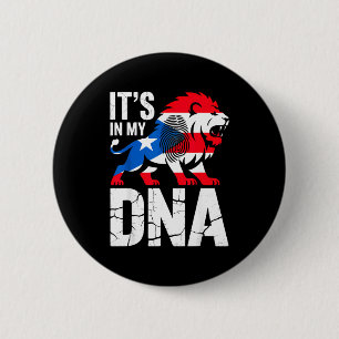 In dna roaring lion in puerto rico rican flag prid 6 cm round badge