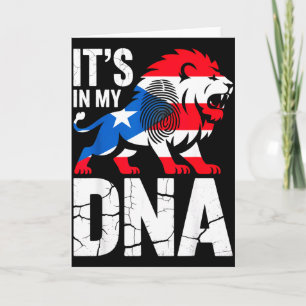 In dna roaring lion in puerto rico rican flag prid card