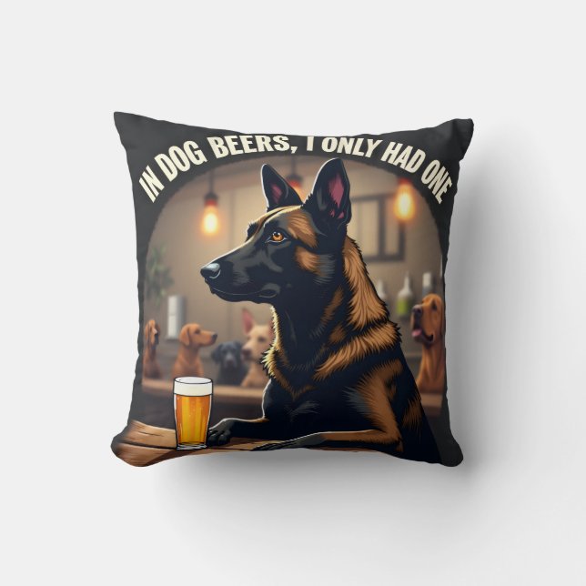 In Dog Beers Throw Pillow (Front)