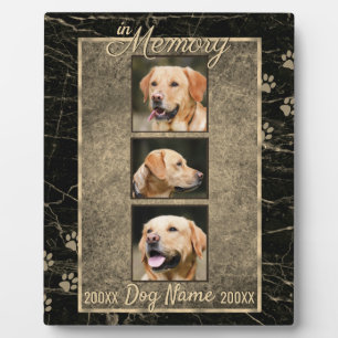 In Dog Memory Marble Rustic Sepia Keepsake Plaque