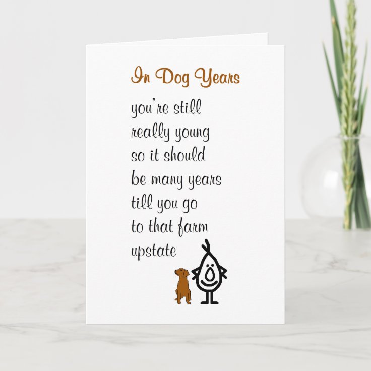 In Dog Years - a funny happy birthday poem Card | Zazzle