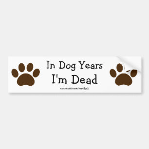 In Dog Years I'm Dead Bumper Sticker