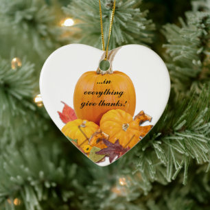 In Everything Give Thanks! Ceramic Tree Decoration