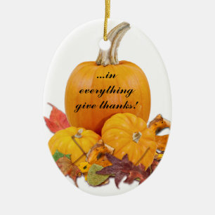 In Everything Give Thanks! Ceramic Tree Decoration
