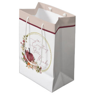 In Everything Give thanks pastel and gold pumpkins Medium Gift Bag