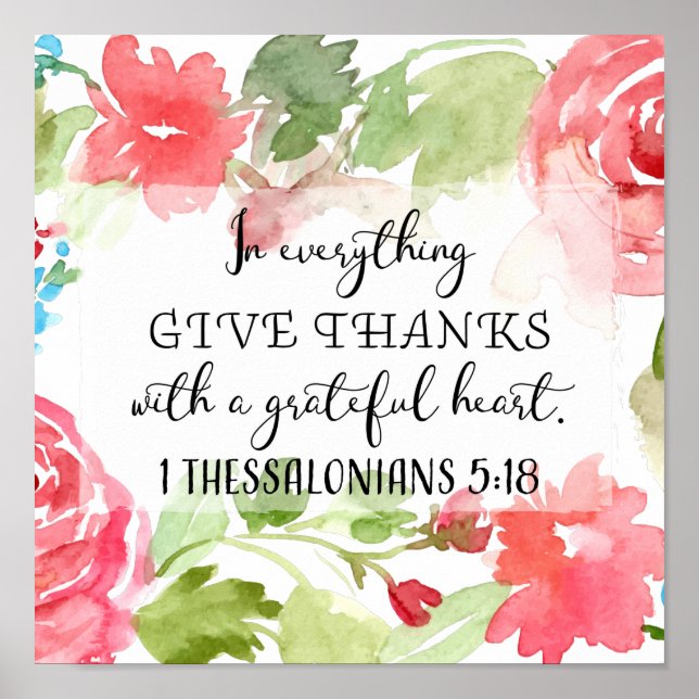 In everything, give thanks | scripture art poster (Front)