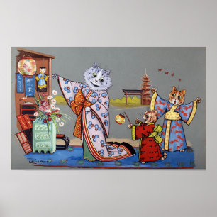 In Fair Japan, Louis Wain Poster