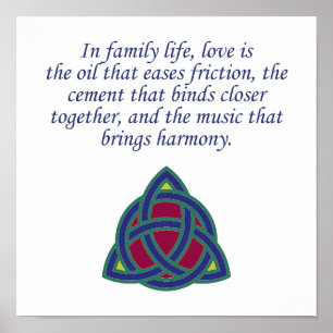 In Family Life Love Is The Oil - Family Quote Poster