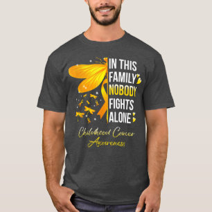 In Family Nobody Fights Alone Childhood Cancer Awa T-Shirt
