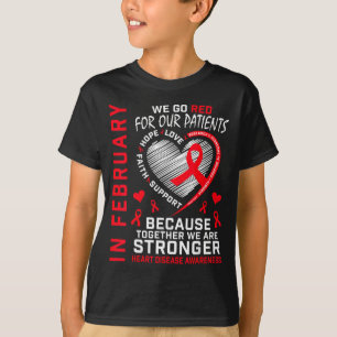 In February Go Red Nurse Rn Heart Disease Awarenes T-Shirt