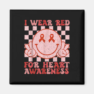 In February I Wear Red Heart Disease Awareness Chd Magnet