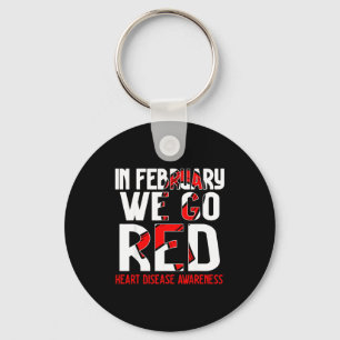 In February We Go Red American Heart Disease Aware Key Ring