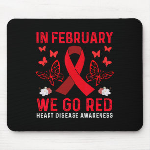In February We Go Red American Heart Disease Aware Mouse Mat