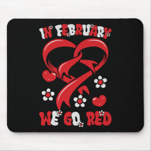 In February We Go Red American Heart Disease Aware Mouse Mat