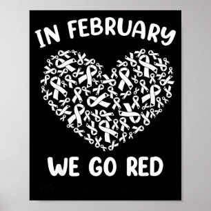 In February We Go Red American Heart Disease Aware Poster