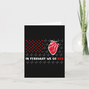 In February We Go Red Heart Disease Awareness Amer Card